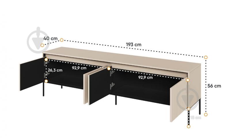 Тумба під ТВ Тренд 1930x560x400 мм пісочно-бежевий - фото 3