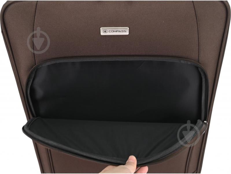 Валіза Compass MS-2502 50 л коричневий 41x24x64 см M - фото 5