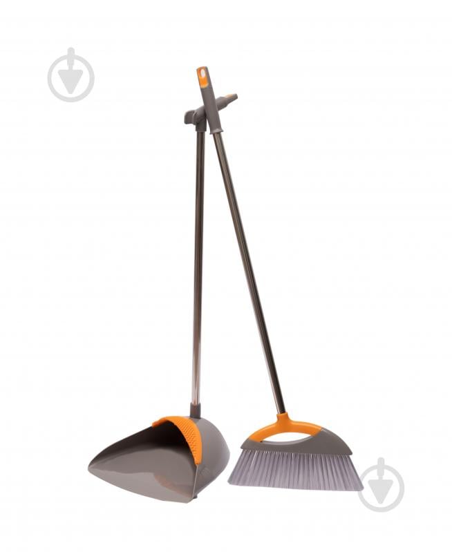 Совок со щеткой Kornel 90 см серый HY 9301 - фото 2 Совок со щеткой Kornel 90 см серый HY 9301 - фото 2