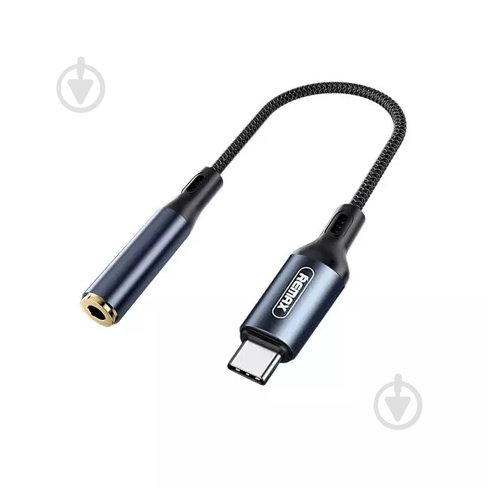 Адаптер Remax Jack 3.5AUX -USB C Sury RL-LA13a 0,15 м black - фото 1