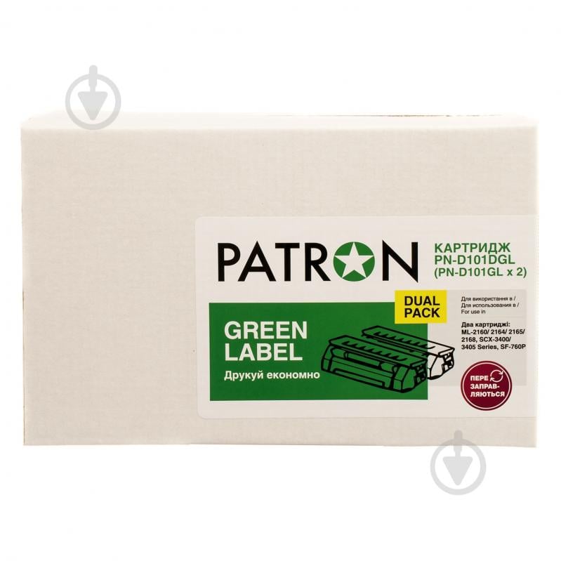 Картридж лазерный Patron Samsung MLT-D101S (PN-D101DGL) (ML-2160) Dual Pack Green Label black - фото 2