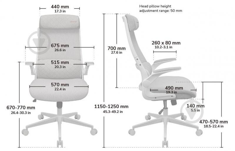 Кресло офисное Cougar Stryder серый - фото 8 Кресло офисное Cougar Stryder серый - фото 8