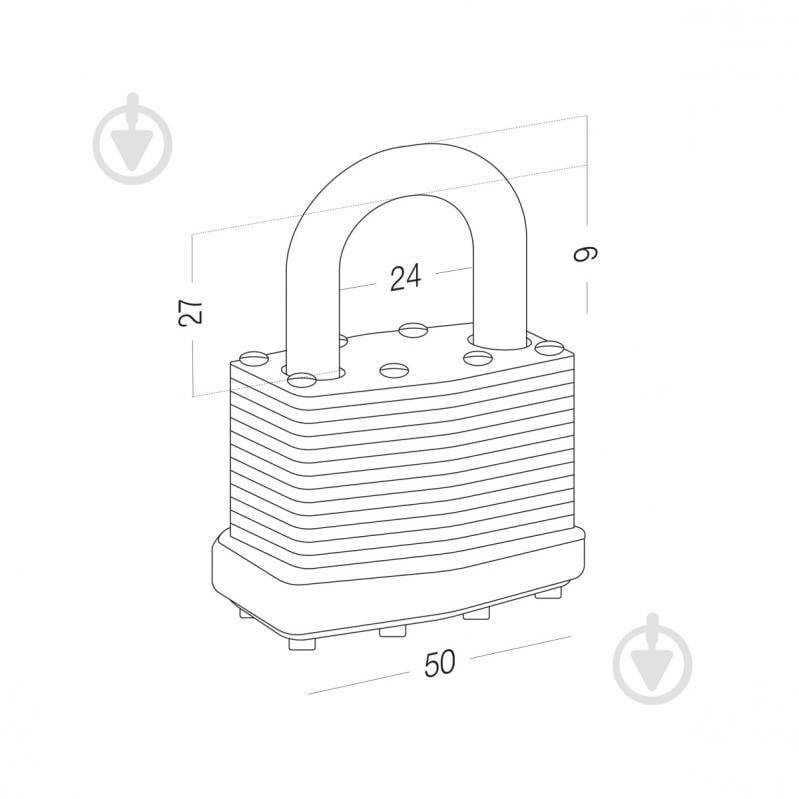 Замок навесной Horst HR-LS-50E открытый (амбарный) - фото 6 Замок навесной Horst HR-LS-50E открытый (амбарный) - фото 6