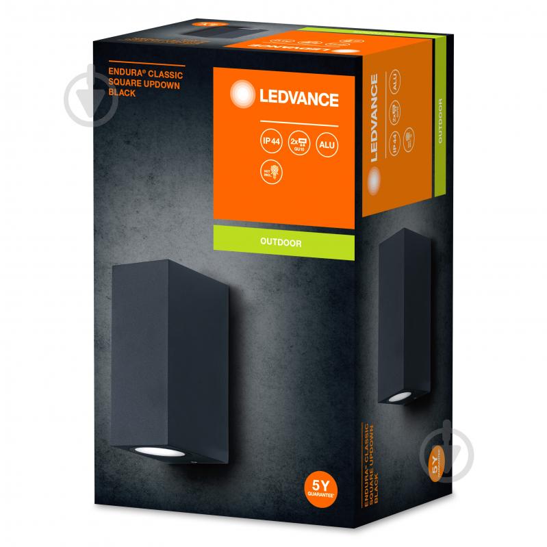 Світильник вуличний настінний Ledvance Endura Classic Square Updown GU10 IP44 чорний - фото 2