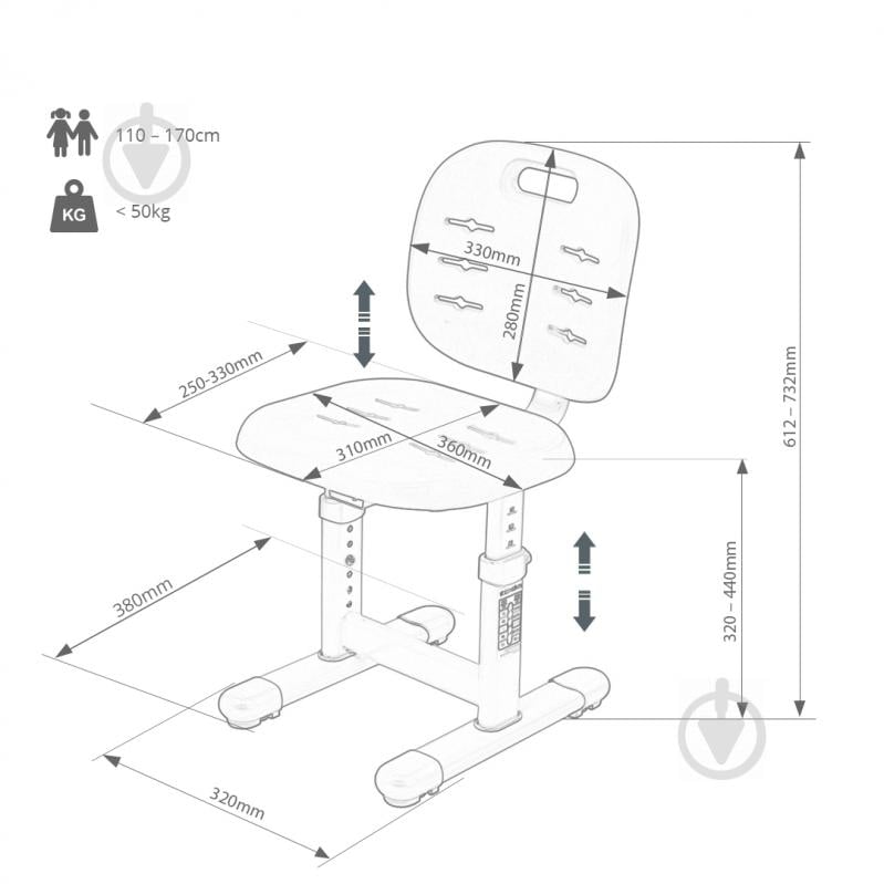 Стул-трансформер FunDesk SST2 Grey - фото 10