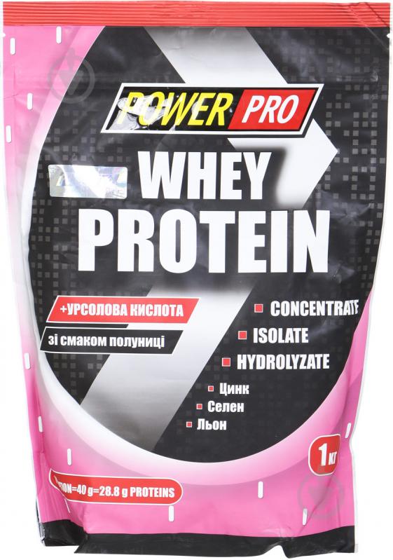 Протеин POWER PRO Whey Protein Клубника 1 кг - фото 1