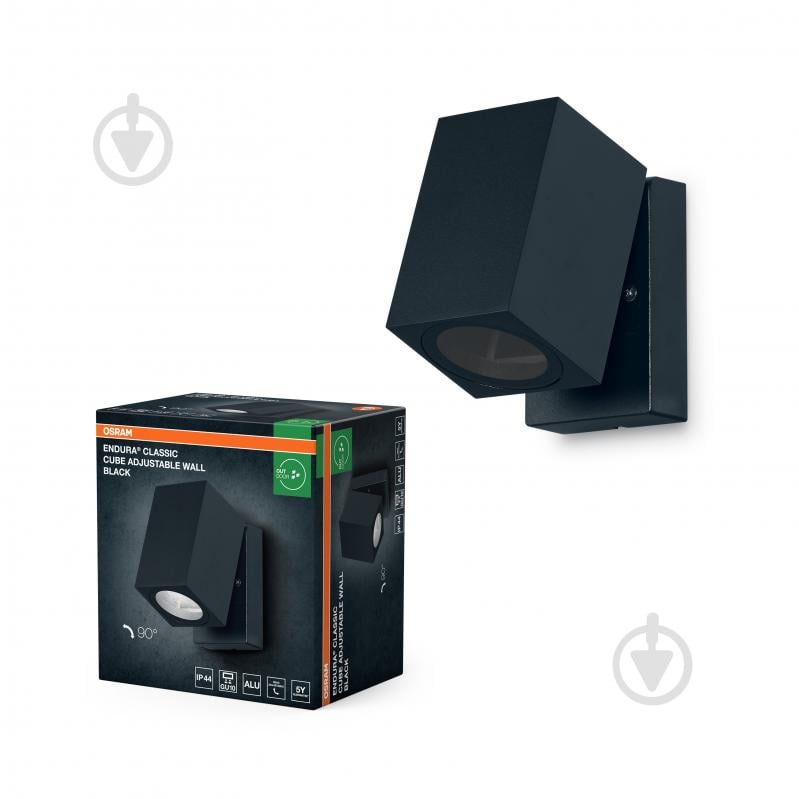 Бра Ledvance Endura Classic Square Down GU10 IP44 чорний - фото 1
