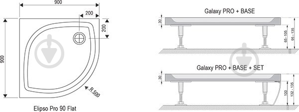 Поддон душевой Ravak Elipso Pro-80 FLAT - фото 2 Поддон душевой Ravak Elipso Pro-80 FLAT - фото 2