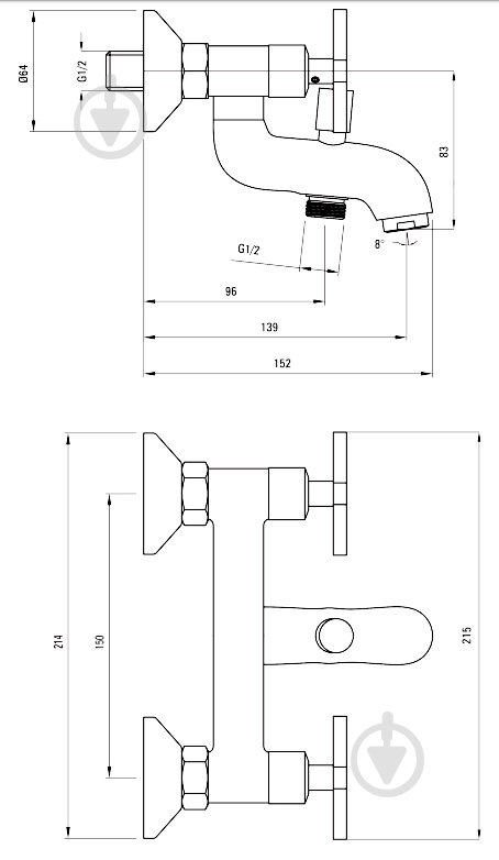 Смеситель для ванны Deante Lucerna BEL 010D - фото 4