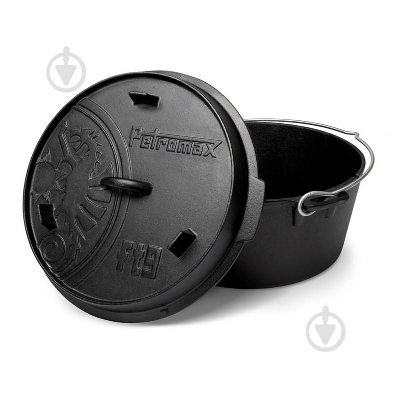 Казан із кришкою Petromax Dutch Oven ft9 плоске дно 7,5 л - фото 2