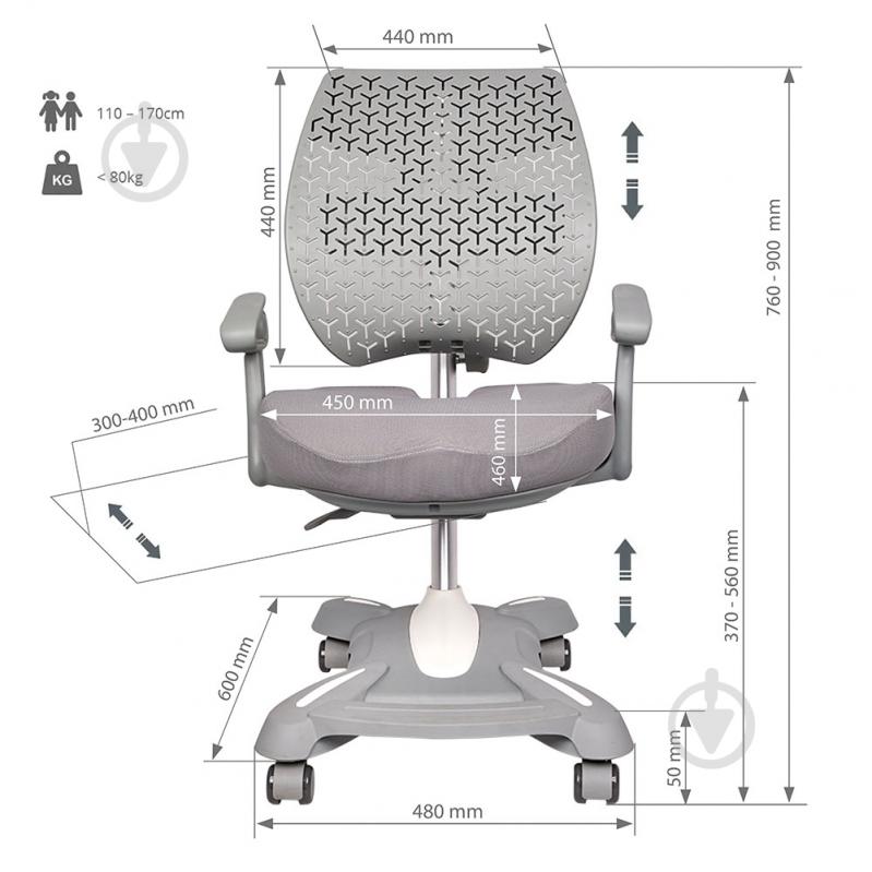 Крісло дитяче FunDesk Contento сірий - фото 10
