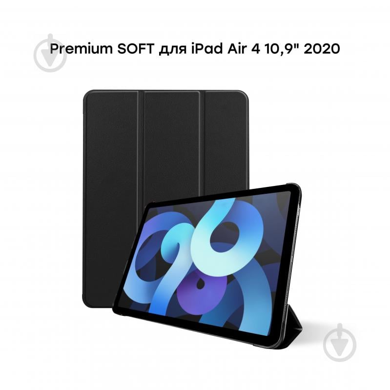 Чохол для планшету AIRON iPad Air black (4822352781033) Premium SOFT 10.9″ 2020 із захисною плівкою і серветкою Black - фото 4