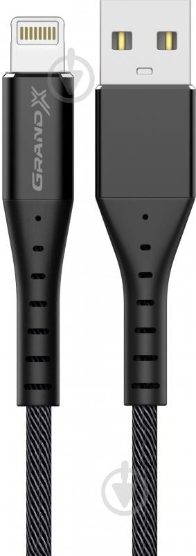 Кабель Grand-X USB-Lightning 1,2 м черный (FL-12) - фото 1