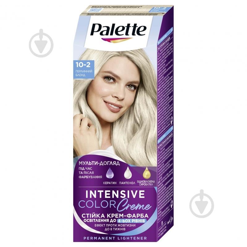 Крем-краска для волос Palette Intensive Color Creme Long-Lasting Intensity Permanent 10-2 (A10) жемчужный блондин 110 мл - фото 1
