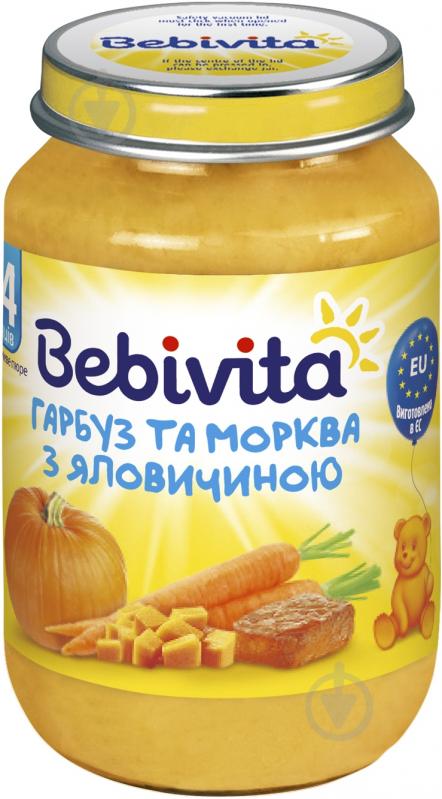 Пюре Bebivita Гарбуз і морква з яловичиною 190 г 9007253104197 - фото 1