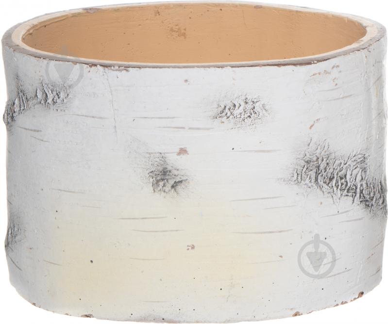 Кашпо декоративное Engard Береза круглый 6,2 л белый с серым (JHW-06) - фото 1
