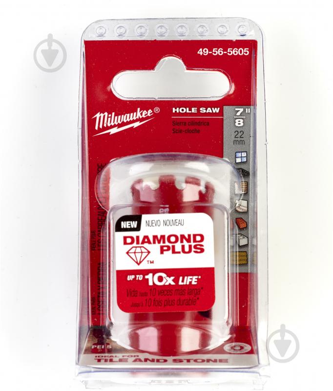 Коронка алмазная Milwaukee 22 мм Diamond Plus 49565605 - фото 2 Коронка алмазная Milwaukee 22 мм Diamond Plus 49565605 - фото 2