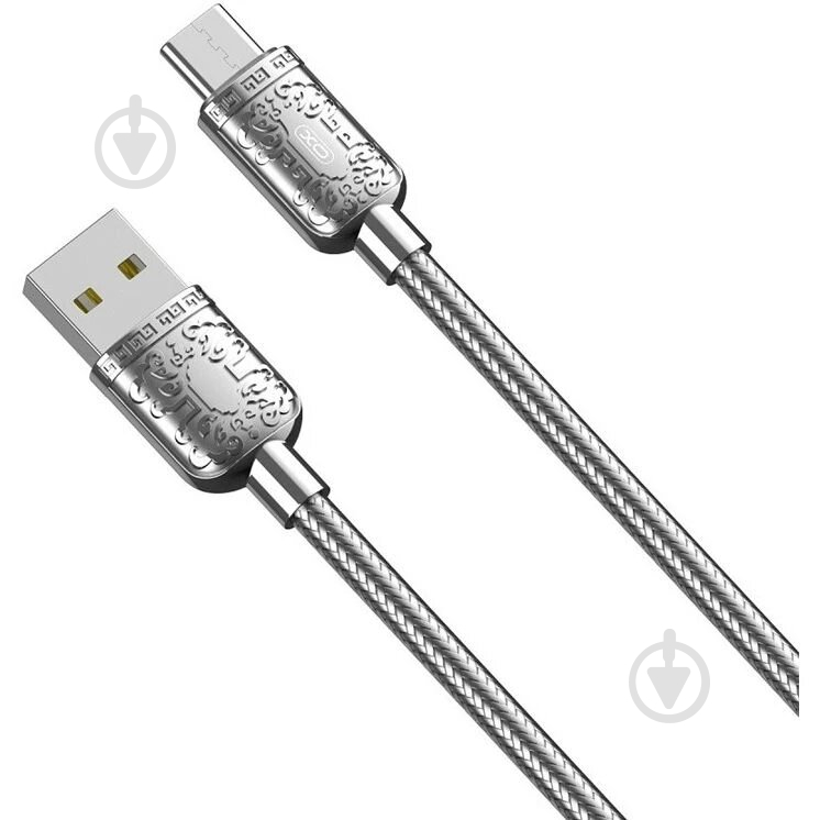 Кабель Xo USB A - USB C NB216 2.4A 1 м сріблястий - фото 1