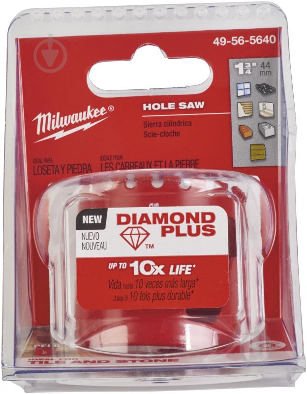 Коронка алмазна Milwaukee 44 мм Diamond Plus 49565640 - фото 2