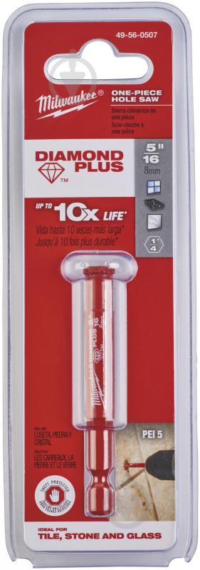 Коронка алмазная Milwaukee 8 мм Diamond Plus 49560507 - фото 2