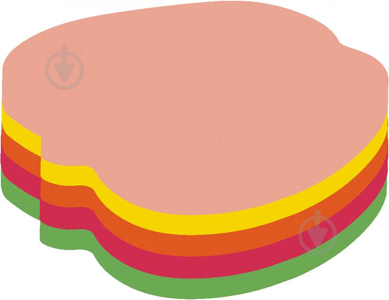 Стікери Яблуко 45х50 мм неон мікс 80 аркушів Economix - фото 1