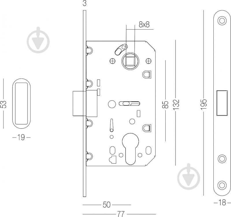 Дверной замок межкомнатный MVM магнитный MG-2056C PZ SN матовый никель - фото 3