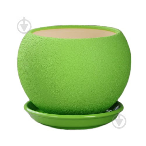 Горшок керамический Ориана-Запорожкерамика круглый 1,4 л зеленый (037-2-191) - фото 1
