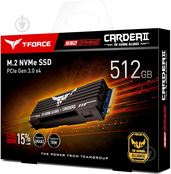 SSD-накопичувач Team Cardea II TUF Gaming Alliance 2280 512GB M.2 PCI Express 3.0 x4 TLC (TM8FPB512G0C310) - фото 5