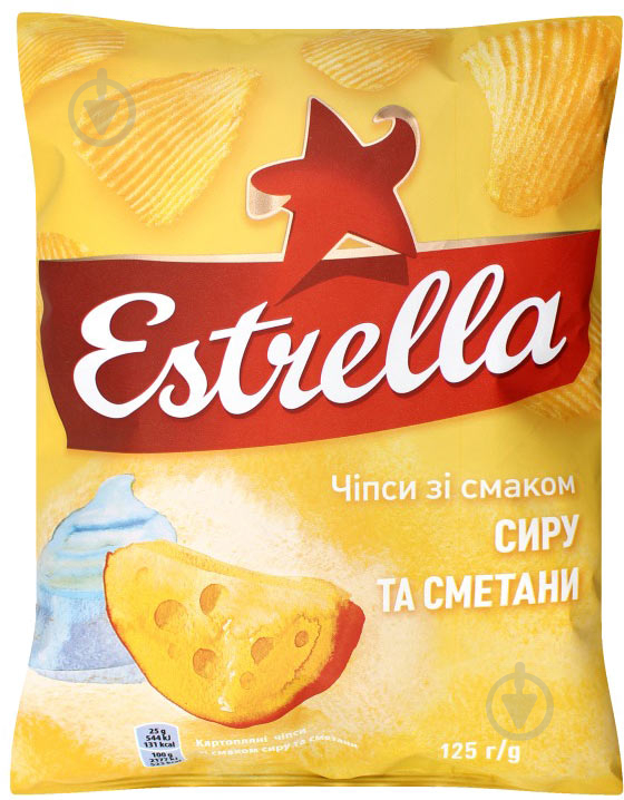 Чипсы ESTRELLA со вкусом сыра и сметаны 125 г - фото 1