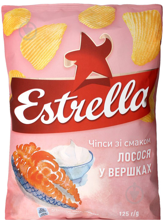 Чипсы ESTRELLA со вкусом лосося в сливках 125 г - фото 1