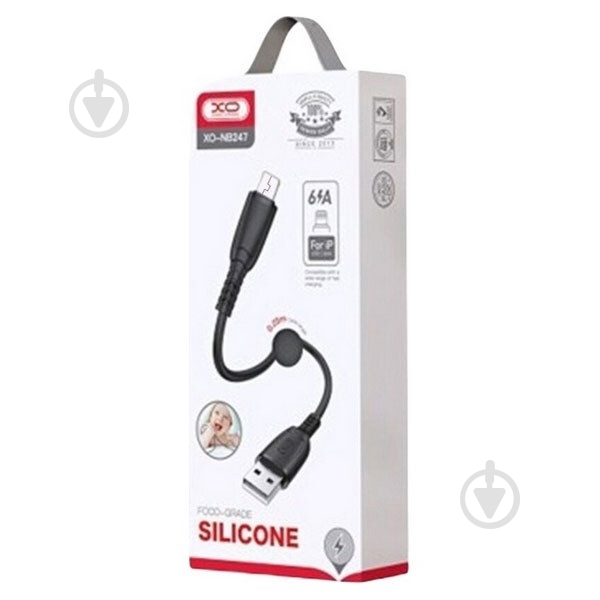 Кабель Xo USB A - Micro B NB247 0,25 м black - фото 2