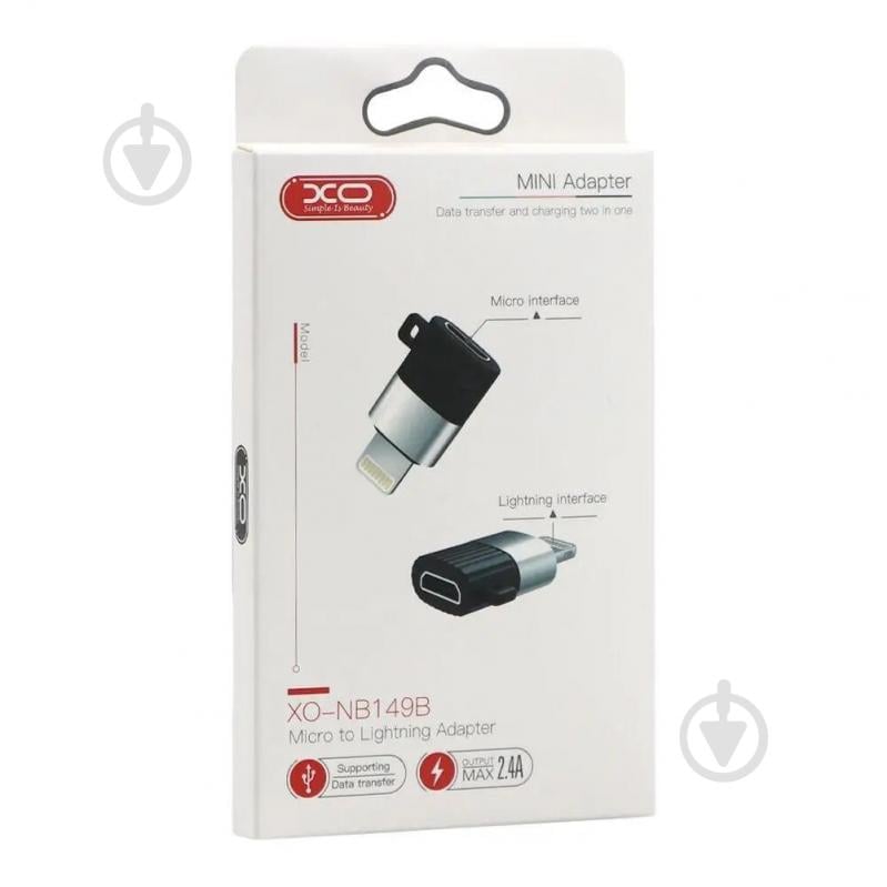 Адаптер Xo Micro B - Lightning NB149-B black - фото 2