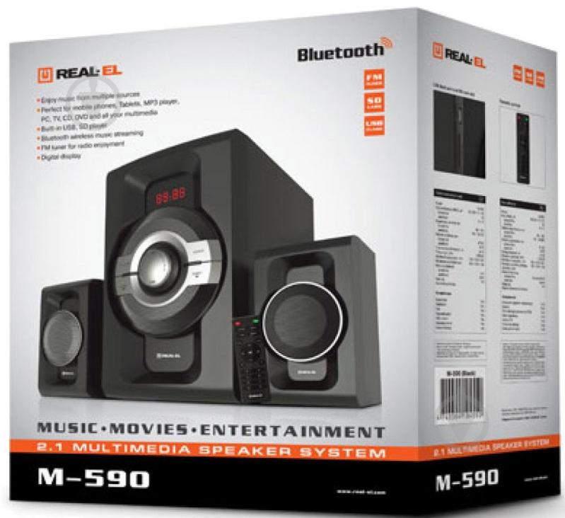 Акустична система Real-el M-590 Black 60 Вт Bluetooth (EL121300010) 2.1 black - фото 10