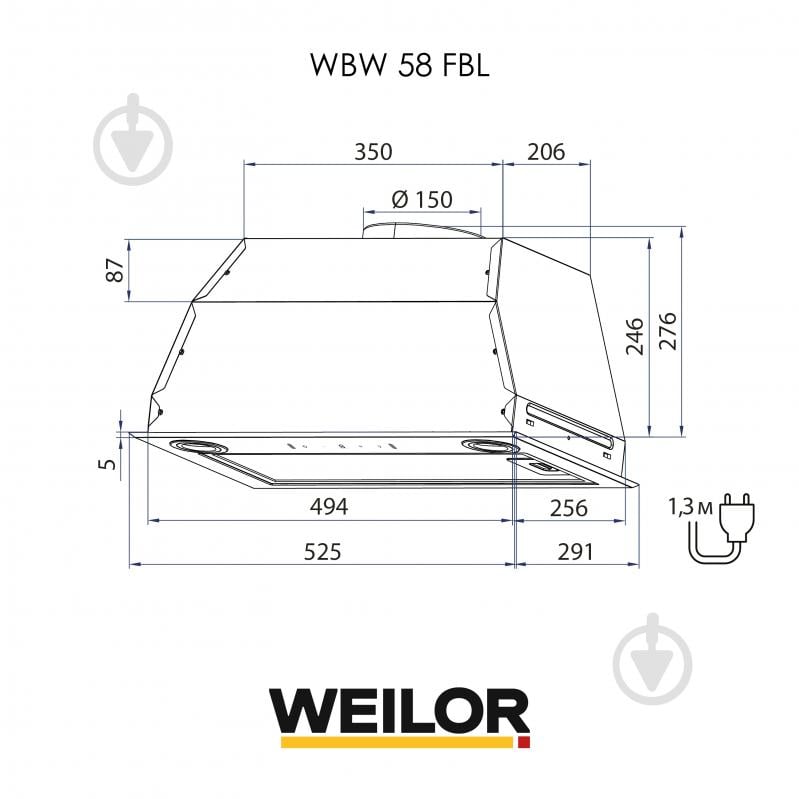 Вытяжка WEILOR WBW 58 FBL - фото 11 Вытяжка WEILOR WBW 58 FBL - фото 11
