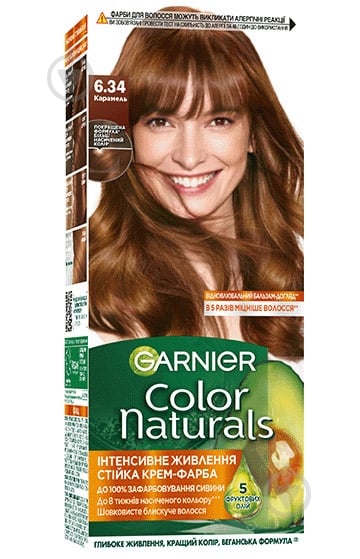 Крем-фарба для волосся Garnier Color Naturals №6.34 карамель 110 мл - фото 1