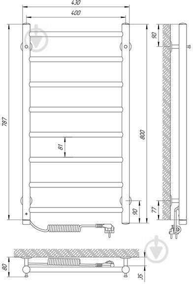 Рушникосушарка Laris Альфа П8 400х800 Е Л 73207459 - фото 6