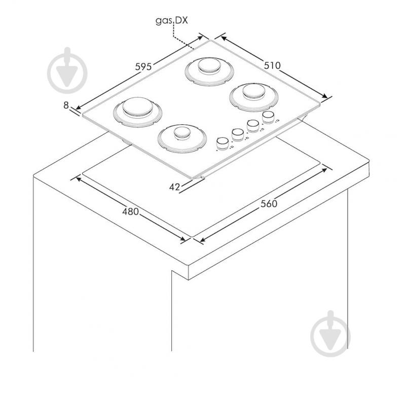Варильна поверхня газова Hoover HVG6BR4K3B - фото 2