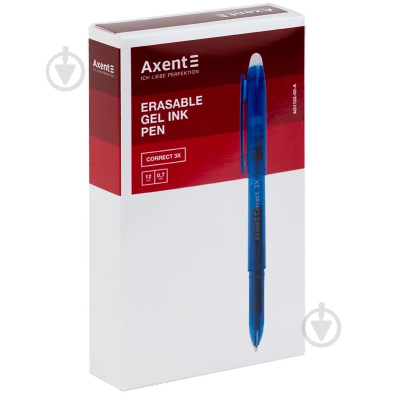 ᐉ Ручка гелева Axent пиши-стирай Correct 3Х синя AG1122-02-A • Краща ...