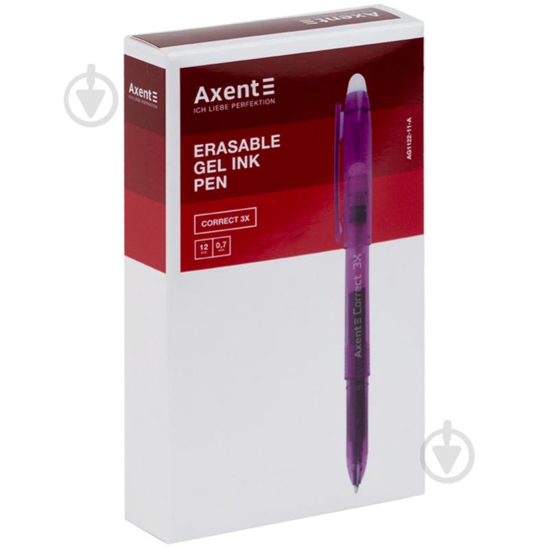 Ручка гелева Axent пиши-стирай Correct 3Х фіолетова AG1122-11-A - фото 4