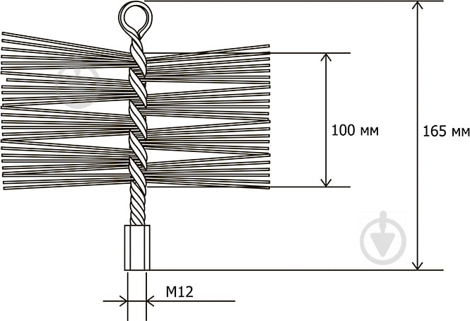 Щетка Savent металлическая для чистки дымохода 120 мм - фото 8