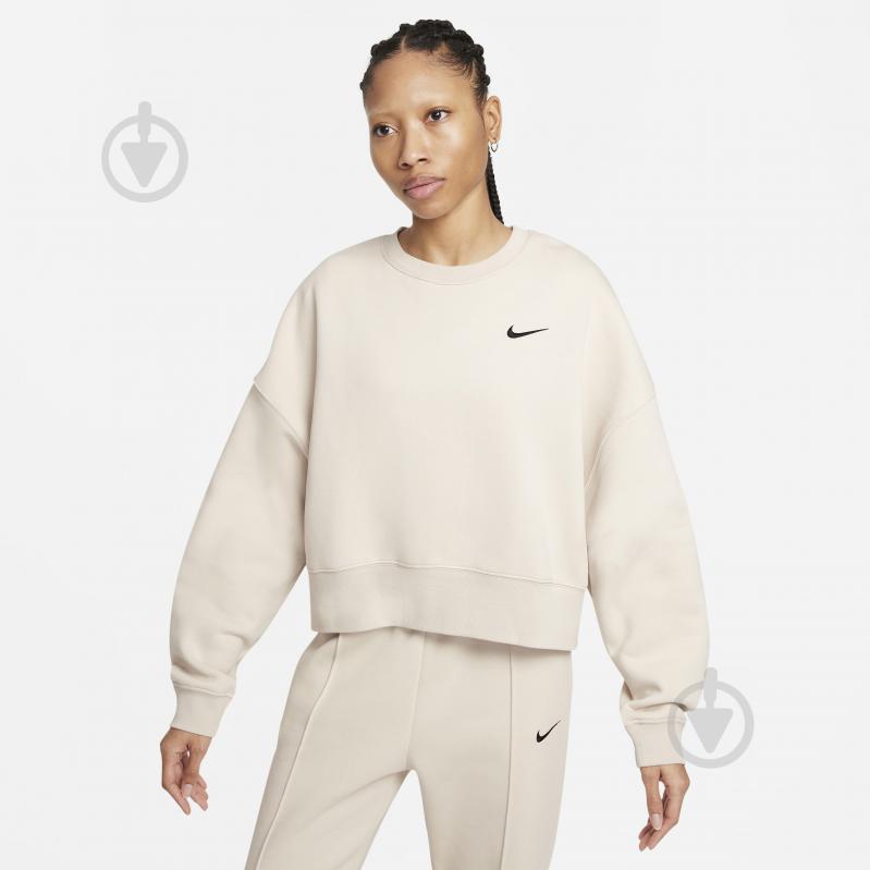 Свитшот Nike WMNS NSW CREW FLC TREND DQ0387-058 р. S бежевый - фото 1