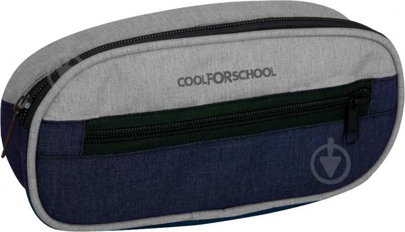 Пенал школьный мягкий Style овальный CF86618 Cool For School синий с серым - фото 1