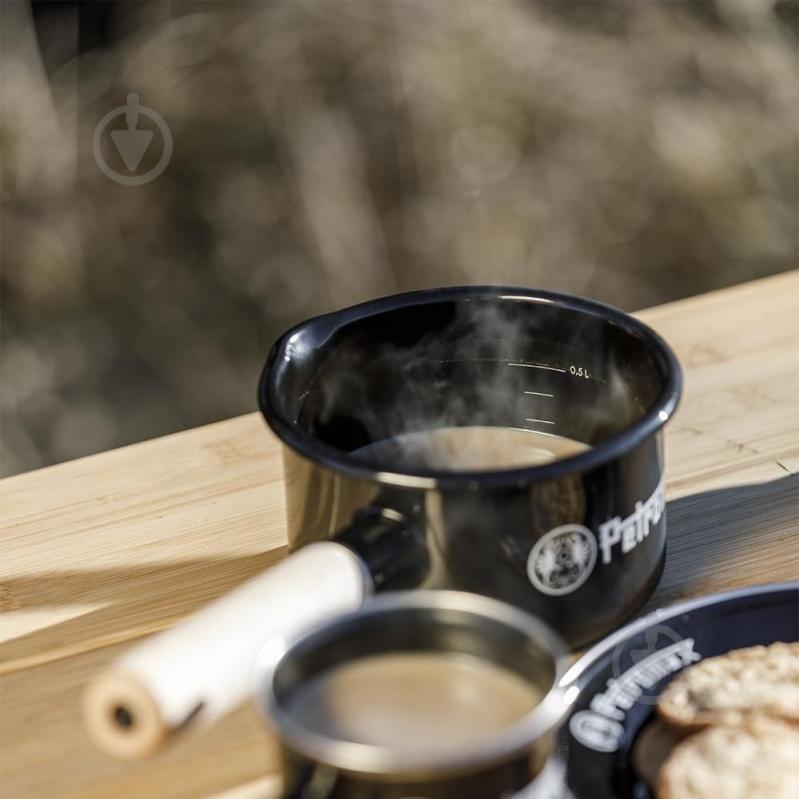 Ківш Petromax 0,5 л Enamel Pan чорний - фото 6