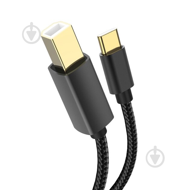 Кабель Xo USB C - USB B GB010B 1,5 м black - фото 1