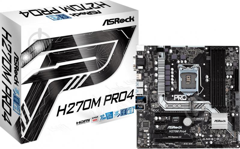 Материнская плата ASRock H270M_PRO4 (Socket 1151, Intel H270, mirco ATX) - фото 5