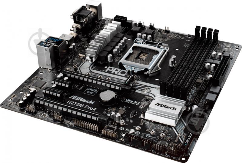 Материнская плата ASRock H270M_PRO4 (Socket 1151, Intel H270, mirco ATX) - фото 3