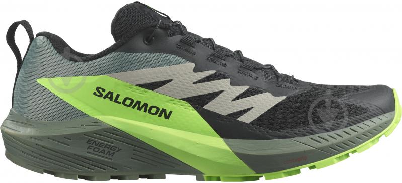 Кроссовки чоловічі демісезонні Salomon SENSE RIDE 5 L47311100 р.44 2/3 черно-зеленые - фото 1