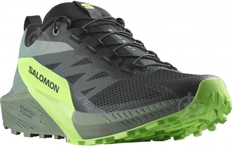 Кроссовки чоловічі демісезонні Salomon SENSE RIDE 5 L47311100 р.44 2/3 черно-зеленые - фото 3