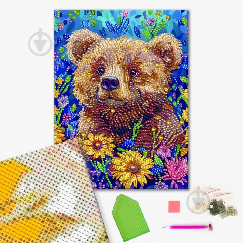 Алмазная мозаика Медвежонок 25х25 см Brushme - фото 1