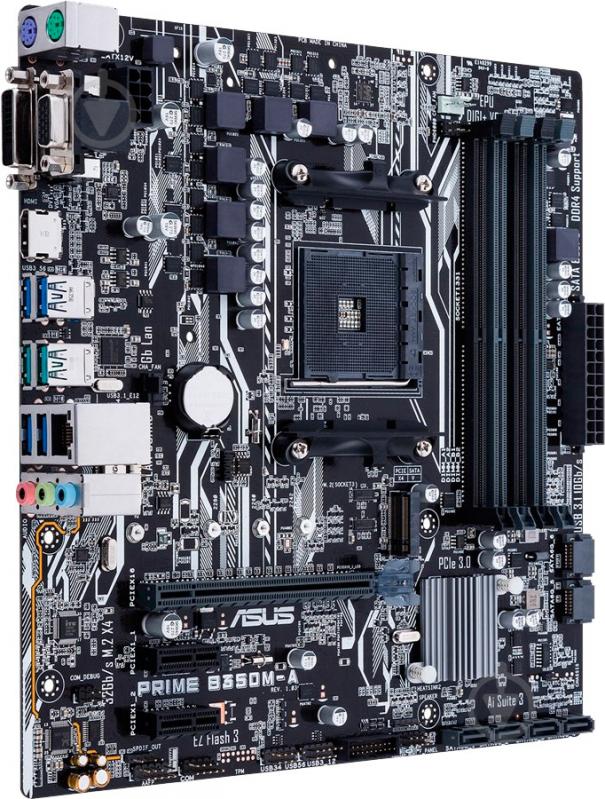 Материнська плата Asus PRIME_B350M-A (Socket AM4, AMD B350, mirco ATX) - фото 2